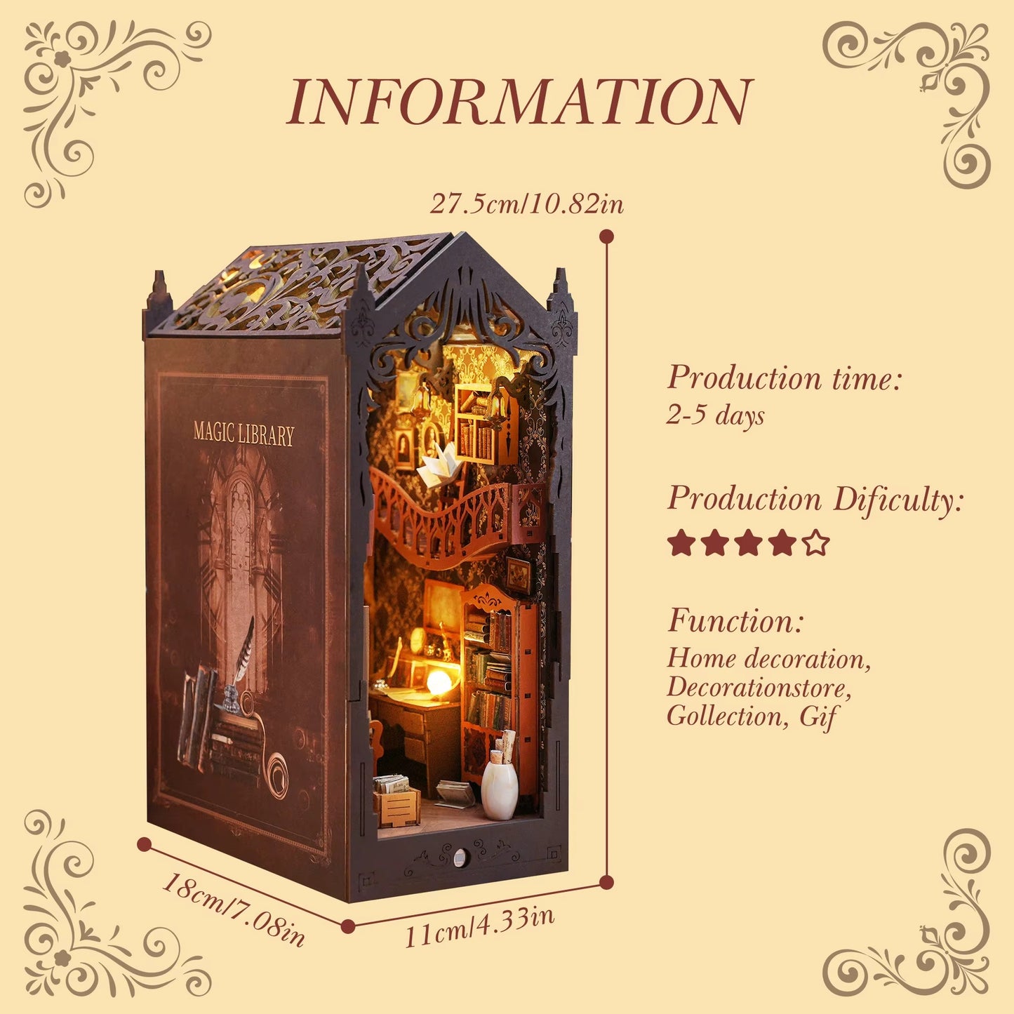 DIY Magic Library 3D Book Nook | Lunook