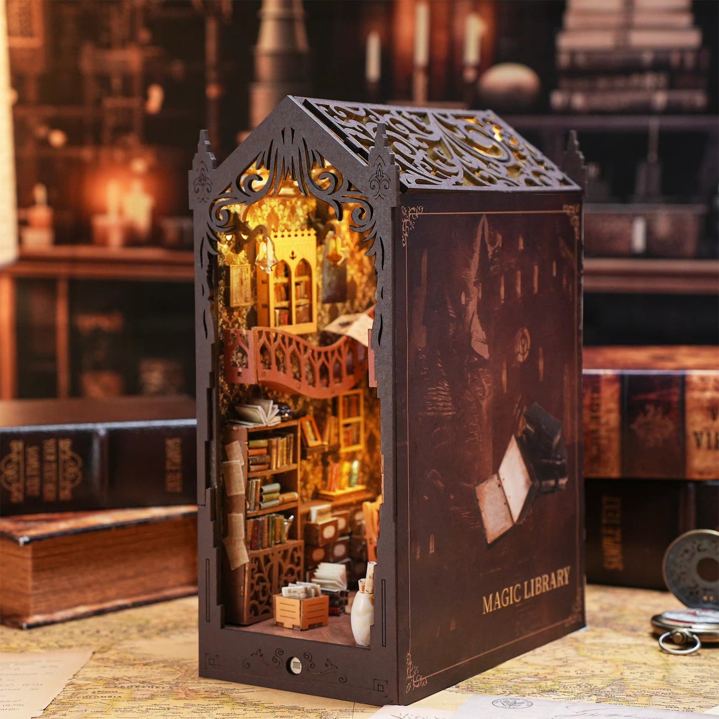 DIY Magic Library 3D Book Nook | Lunook