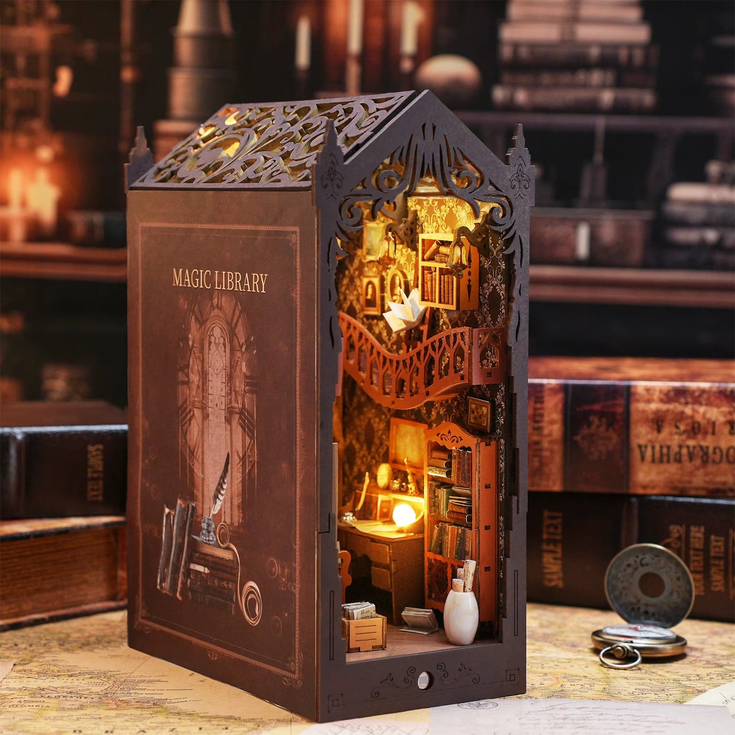 DIY Magic Library 3D Book Nook | Lunook