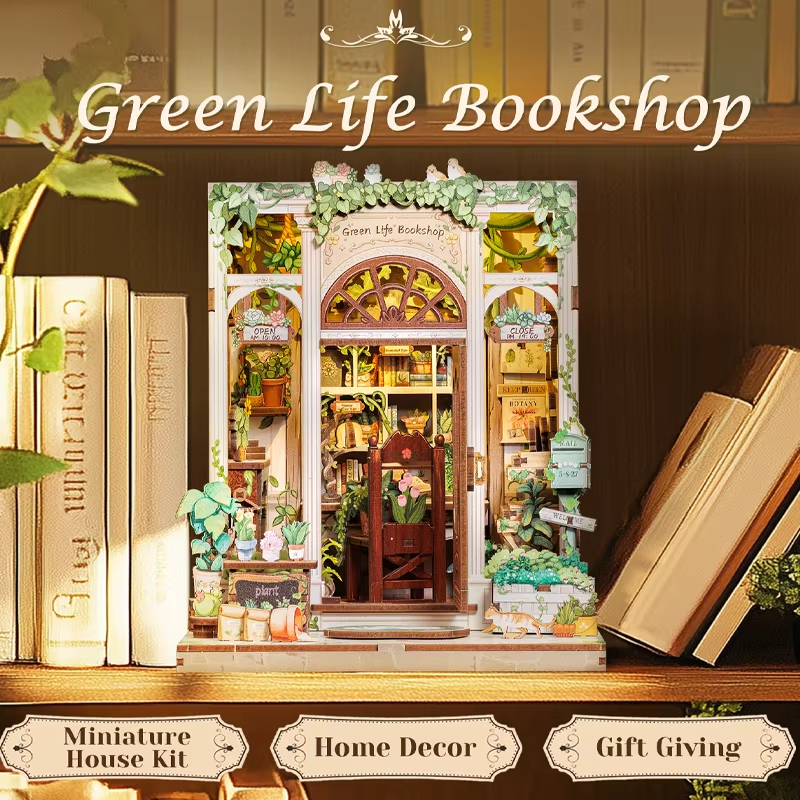 DIY Green Life Bookshop - 3D Book Nook | Lunook