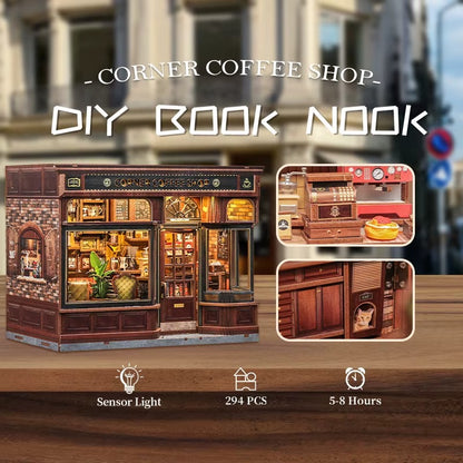 DIY Corner Coffee Shop - 3D Book Nook | Lunook