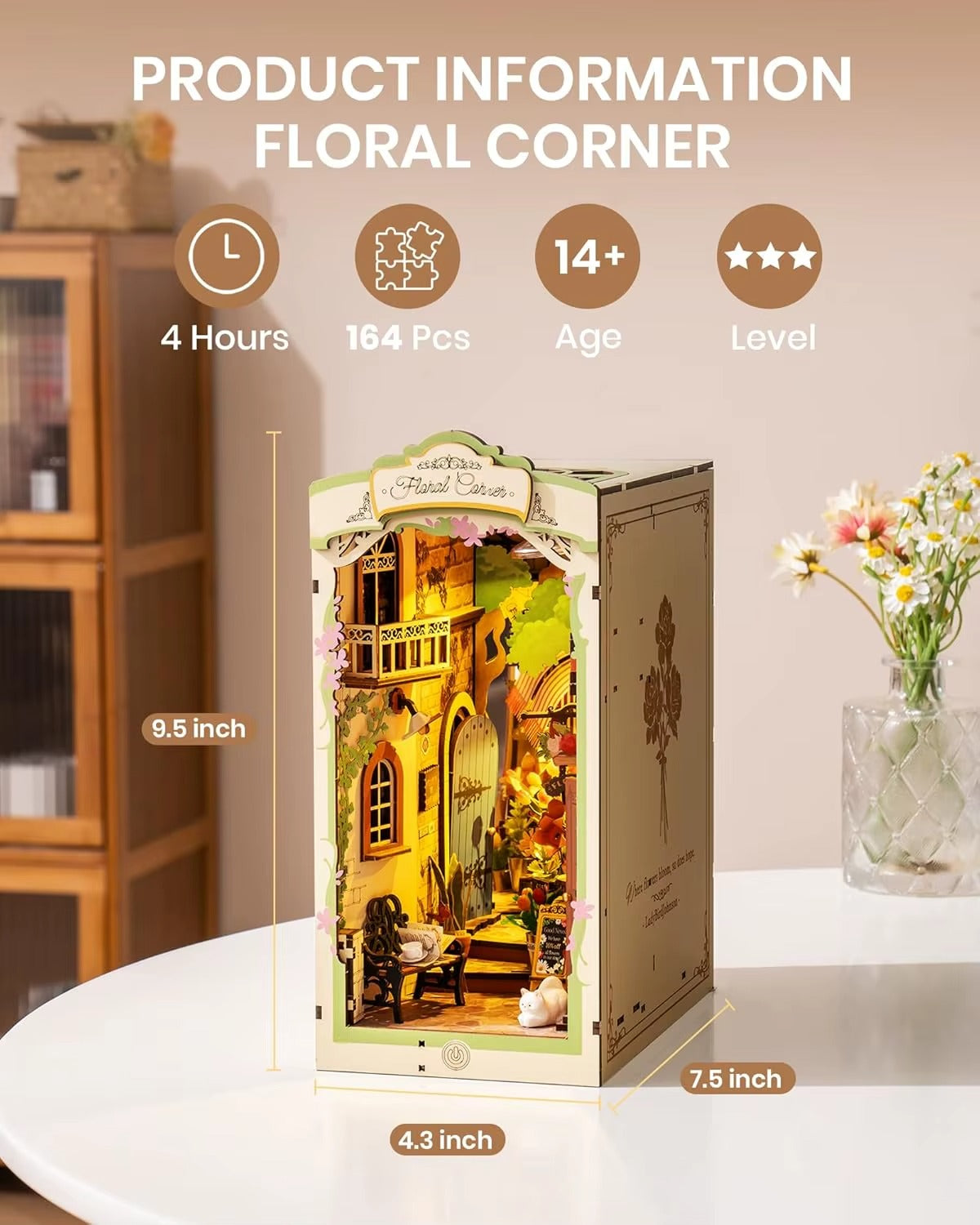 DIY Floral Corner - 3D Book Nook | Lunook