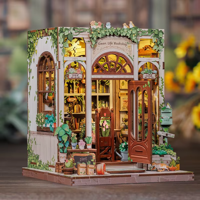 DIY Green Life Bookshop - 3D Book Nook | Lunook