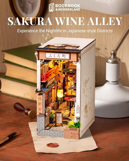 DIY  Sakura Wine Alley - 3D Book Nook | Lunook