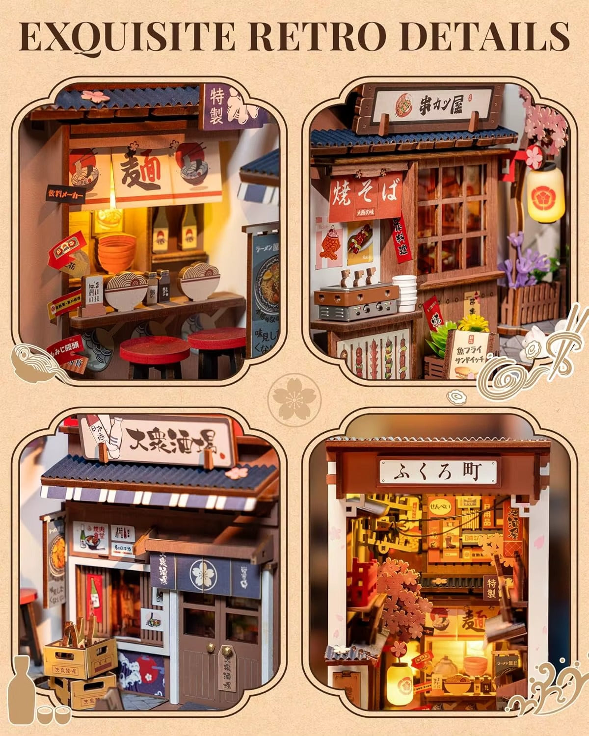 DIY  Sakura Wine Alley - 3D Book Nook | Lunook
