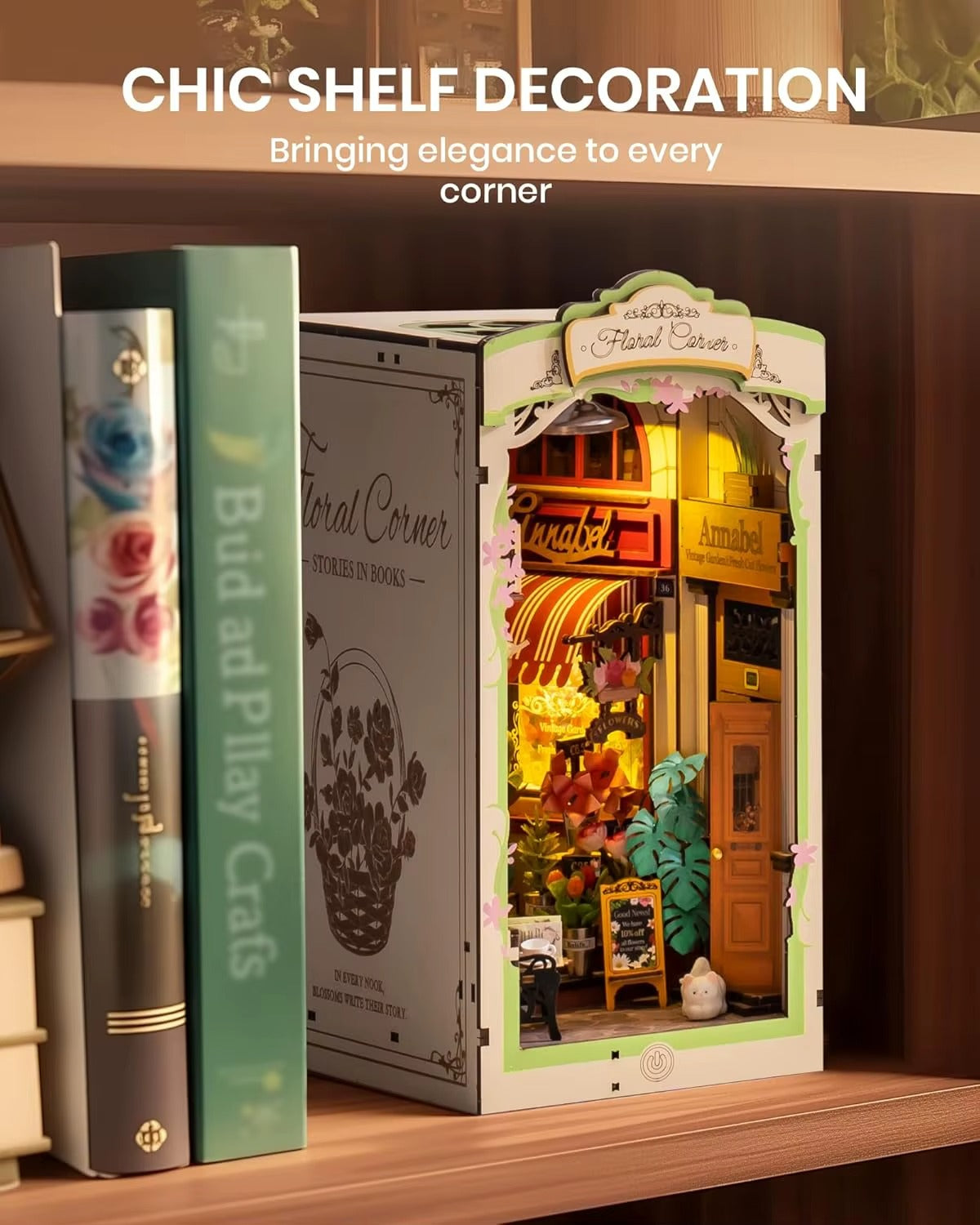 DIY Floral Corner - 3D Book Nook | Lunook